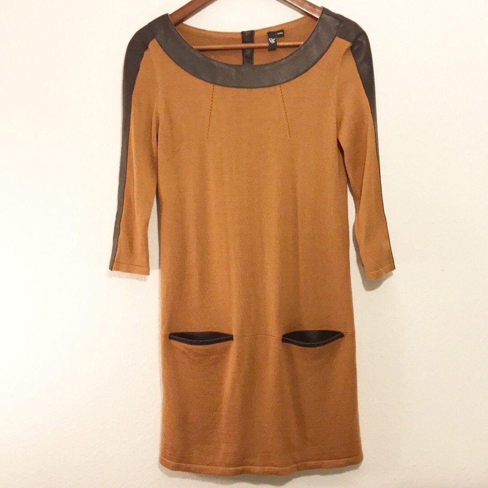 Vero Moda Camel/Black Knit Pocket Dress